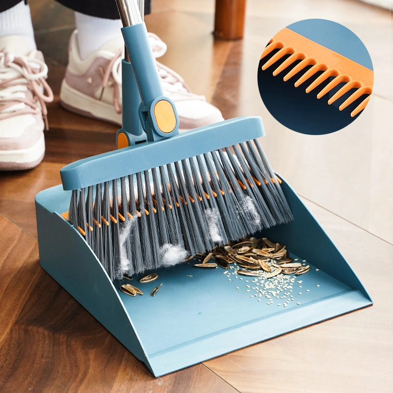 Floor Dust Brush Dust Pan Sweeper Long Handle Dustpan Set Clean Tool Folding Garbage Household Cleaning Broom Set